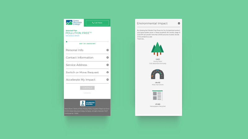 Project: Green Mountain Energy Responsive Design